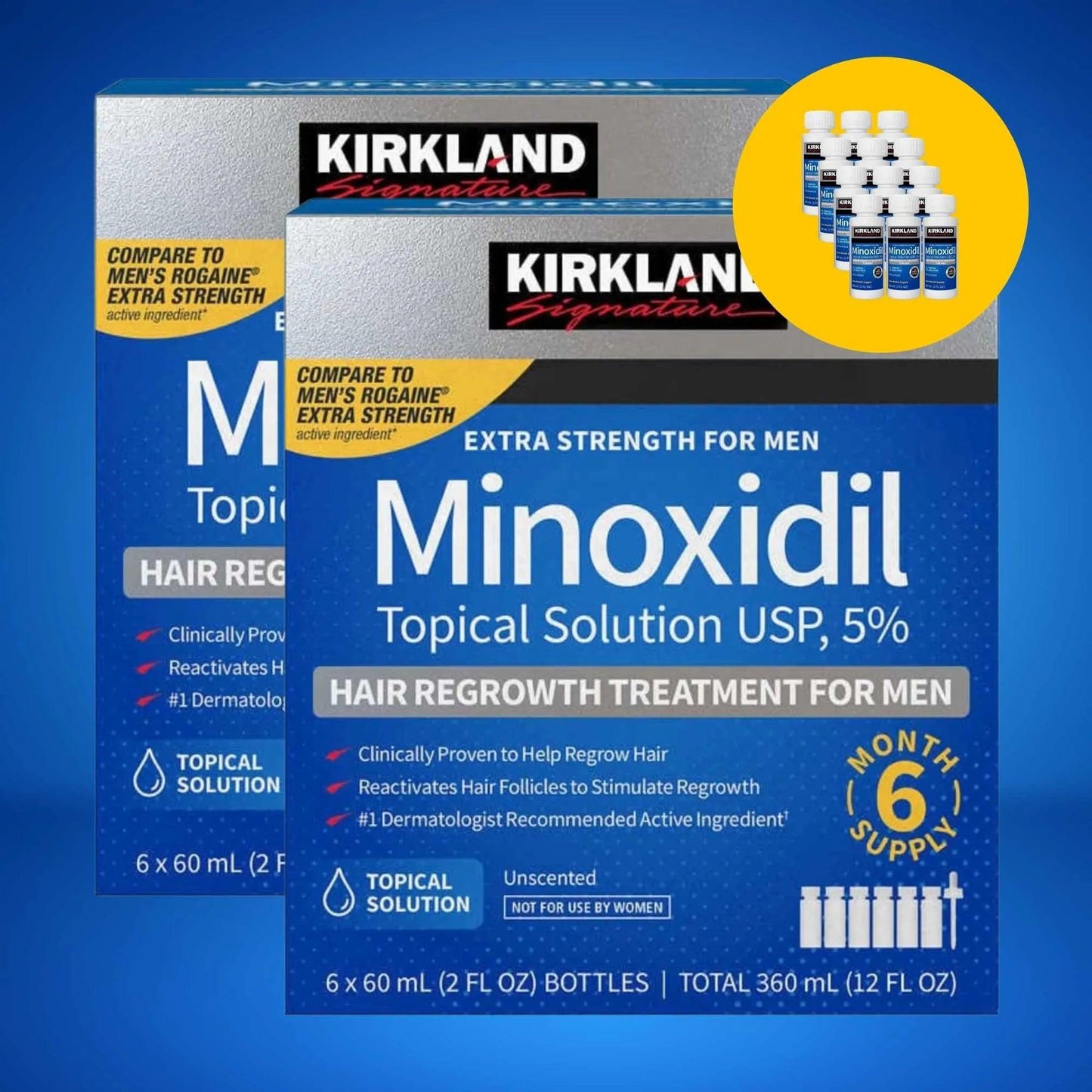 Minoxidil Kirkland 5% Original – Tratamento 12 Meses (Economia Máxima) - Dr. Minoxidil