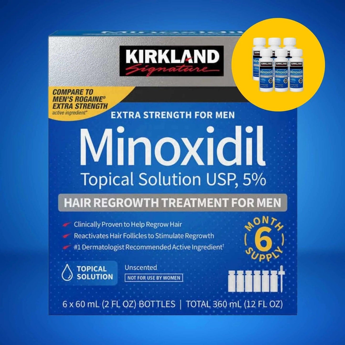 Minoxidil Kirkland 5% Original – Tratamento 6 Meses (Mais Vendido) - Dr. Minoxidil